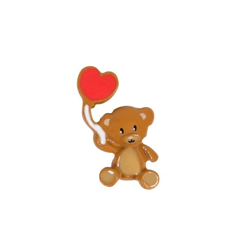 Bear holding heart charm
