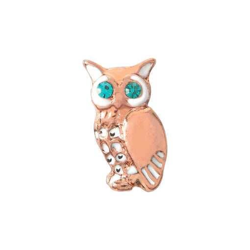 Rose Gold Owl Charm