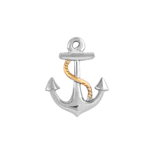 Silver Anchor with rope charm 