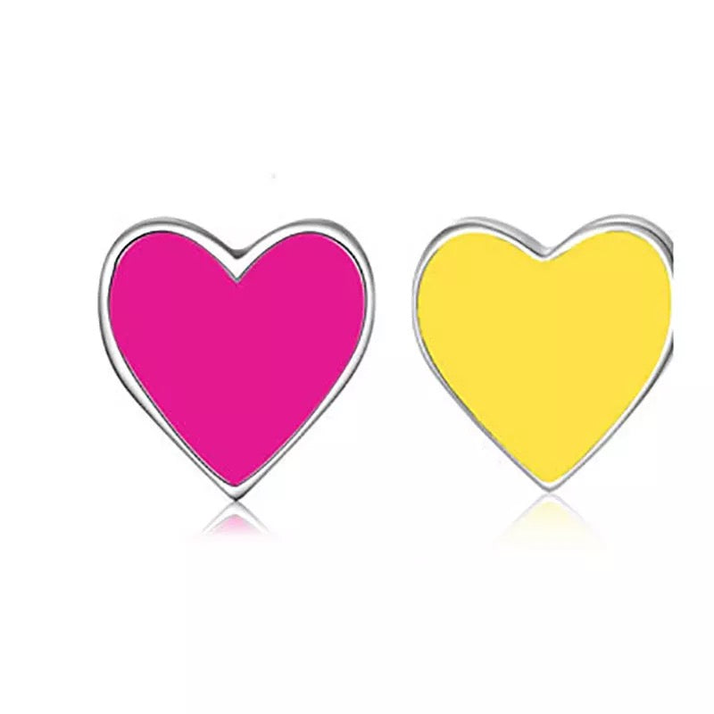 Pink/yellow heart charm