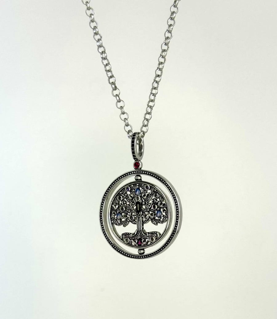 Rotating Tree of Life Silver S925 Necklace