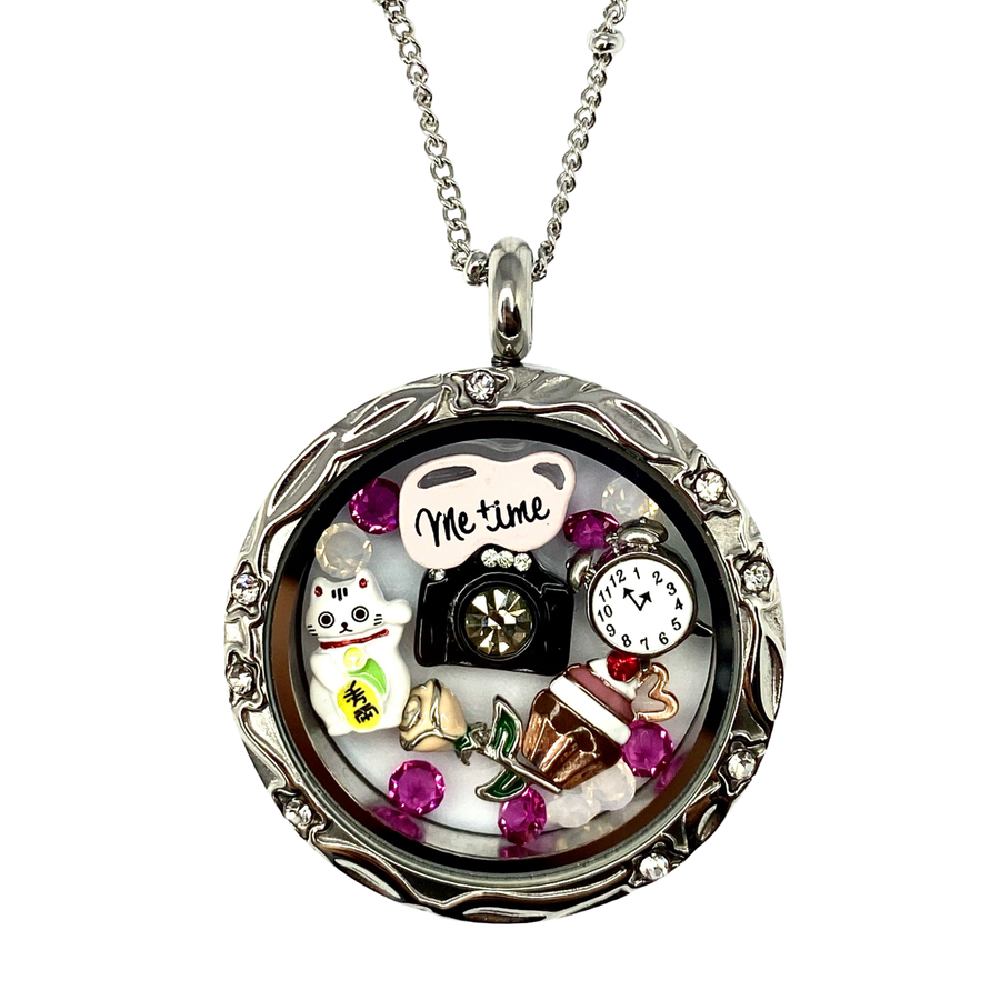 White Stone Locket